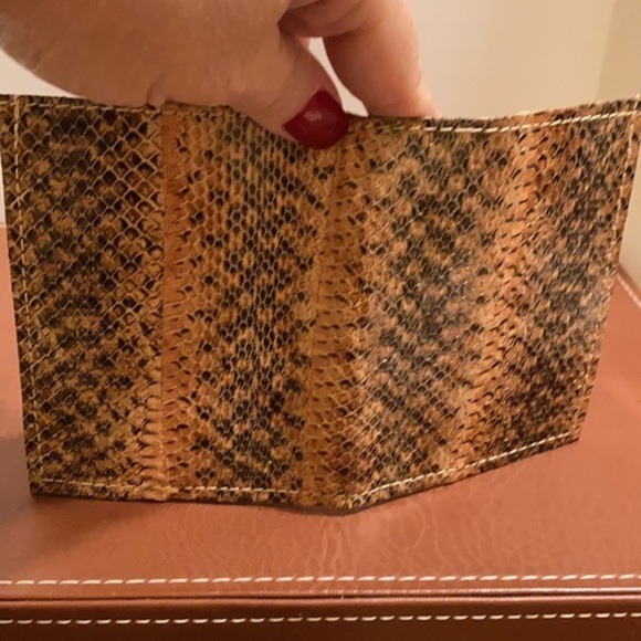 Snakeskin convertible clutch and matching wallet
